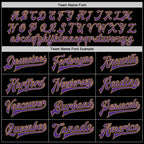 Custom Black Purple-Old Gold Bomber Full-Snap Varsity Letterman Jacket