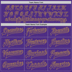 Custom Purple Old Gold Bomber Full-Snap Varsity Letterman Jacket