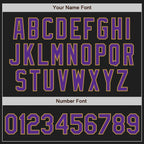 Custom Black Purple-Old Gold Bomber Varsity Letterman Zipper Jacket