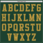 Custom Green Old Gold Bomber Varsity Letterman Zipper Jacket