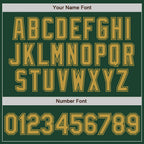 Custom Green Old Gold Bomber Varsity Letterman Zipper Jacket