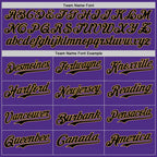 Custom Purple Black-Old Gold Bomber Full-Snap Varsity Letterman Two Tone Hoodie Jacket