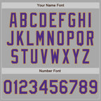 Custom Gray Purple-Old Gold Bomber Full-Snap Varsity Letterman Two Tone Hoodie Jacket