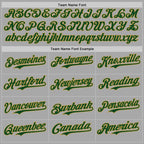 Custom Gray Green-Old Gold Bomber Full-Snap Varsity Letterman Two Tone Hoodie Jacket