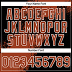 Custom Black Texas Orange-White Abstract Brush Stroke 3D Pattern Design Bomber Full-Snap Varsity Letterman Hoodie Jacket