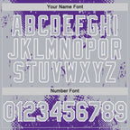 Custom Purple Gray-White Splash Art 3D Pattern Design Bomber Full-Snap Varsity Letterman Hoodie Jacket