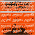 Custom Brown Orange-White Splash Art 3D Pattern Design Bomber Full-Snap Varsity Letterman Hoodie Jacket