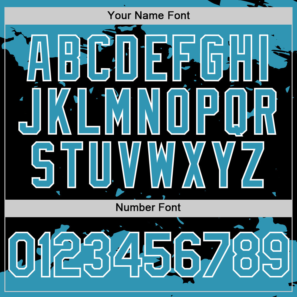 Custom Black Panther Blue-White Splash Art 3D Pattern Design Bomber Full-Snap Varsity Letterman Hoodie Jacket