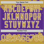 Custom Purple Old Gold-White Splash Art 3D Pattern Design Bomber Full-Snap Varsity Letterman Hoodie Jacket