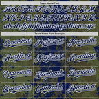 Custom Olive Navy-White 3D Pattern Design Bomber Full-Snap Varsity Letterman Hoodie Jacket