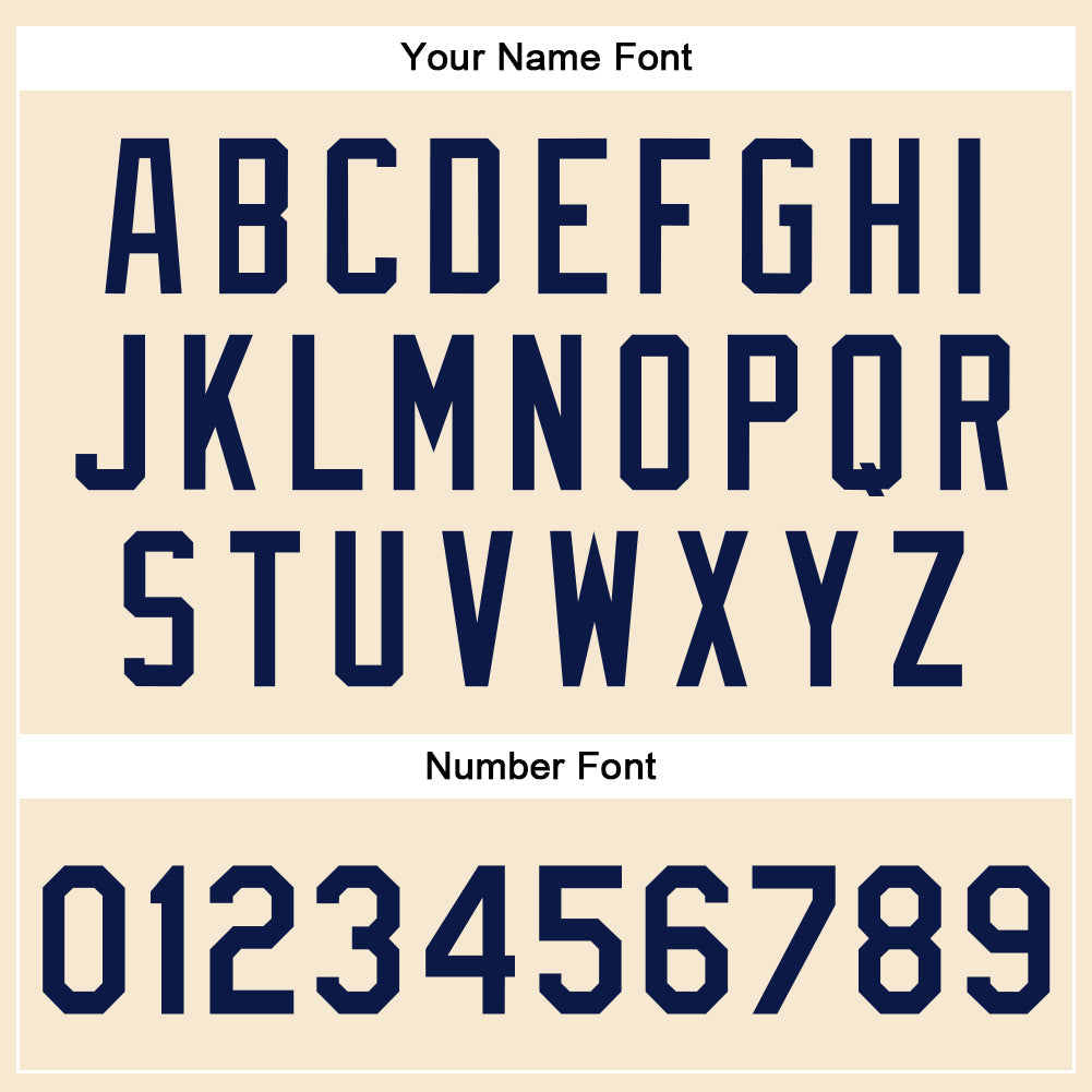 Custom Cream Navy Bomber Full-Snap Varsity Faux Leather Letterman Jacket