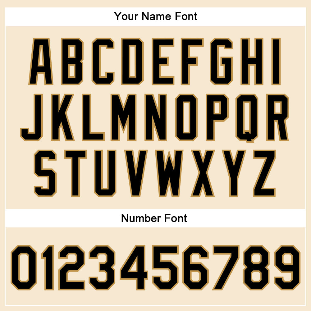 Custom Cream Black-Old Gold Bomber Full-Snap Varsity Faux Leather Letterman Jacket