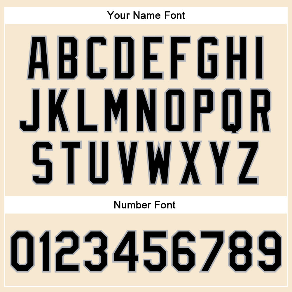 Custom Cream Black-Gray Bomber Full-Snap Varsity Faux Leather Letterman Jacket