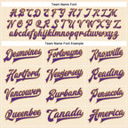 Custom Cream Purple-Old Gold Bomber Full-Snap Varsity Faux Leather Letterman Jacket