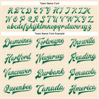 Custom Cream Kelly Green-Red Bomber Full-Snap Varsity Faux Leather Letterman Jacket