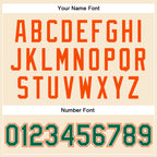 Custom Cream Kelly Green-Orange Bomber Full-Snap Varsity Faux Leather Letterman Jacket