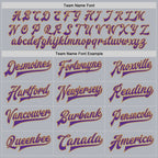 Custom Gray Purple-Old Gold Bomber Full-Snap Varsity Faux Leather Letterman Jacket