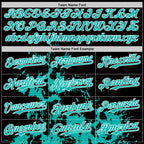 Custom Black Aqua-White Splash Art 3D Pattern Design Bomber Full-Snap Varsity Letterman Hoodie Jacket