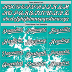 Custom Aqua White-Black Splash Art 3D Pattern Design Bomber Full-Snap Varsity Letterman Hoodie Jacket