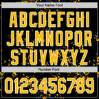 Custom Black Gold Royal-White Fragment 3D Pattern Design Bomber Full-Snap Varsity Letterman Hoodie Jacket