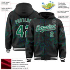 Custom Black Kelly Green Royal-White Fragment 3D Pattern Design Bomber Full-Snap Varsity Letterman Hoodie Jacket