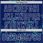 Custom Royal Aqua Old Gold-White Fragment 3D Pattern Design Bomber Full-Snap Varsity Letterman Hoodie Jacket