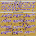 Custom Old Gold Purple Black-White Fragment 3D Pattern Design Bomber Full-Snap Varsity Letterman Hoodie Jacket