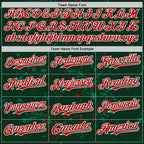 Custom Green Red Kelly Green-White Fragment 3D Pattern Design Bomber Full-Snap Varsity Letterman Hoodie Jacket