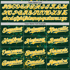 Custom Green Gold Kelly Green-White Fragment 3D Pattern Design Bomber Full-Snap Varsity Letterman Hoodie Jacket