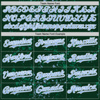 Custom Green Light Blue Kelly Green-White Fragment 3D Pattern Design Bomber Full-Snap Varsity Letterman Hoodie Jacket