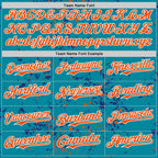 Custom Teal Orange Royal-White Fragment 3D Pattern Design Bomber Full-Snap Varsity Letterman Hoodie Jacket