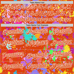 Custom Graffiti Pattern Orange-White Splash Bomber Full-Snap Varsity Letterman Hoodie Jacket