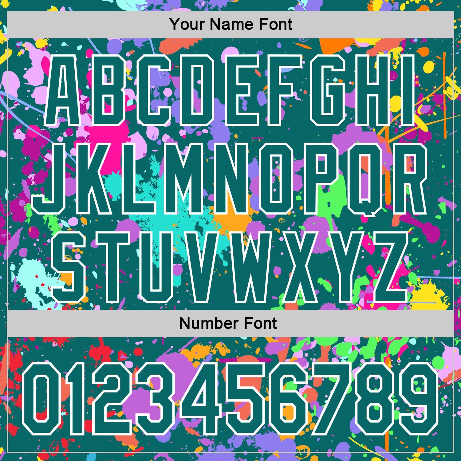 Custom Graffiti Pattern Teal-White Splash Bomber Full-Snap Varsity Letterman Hoodie Jacket