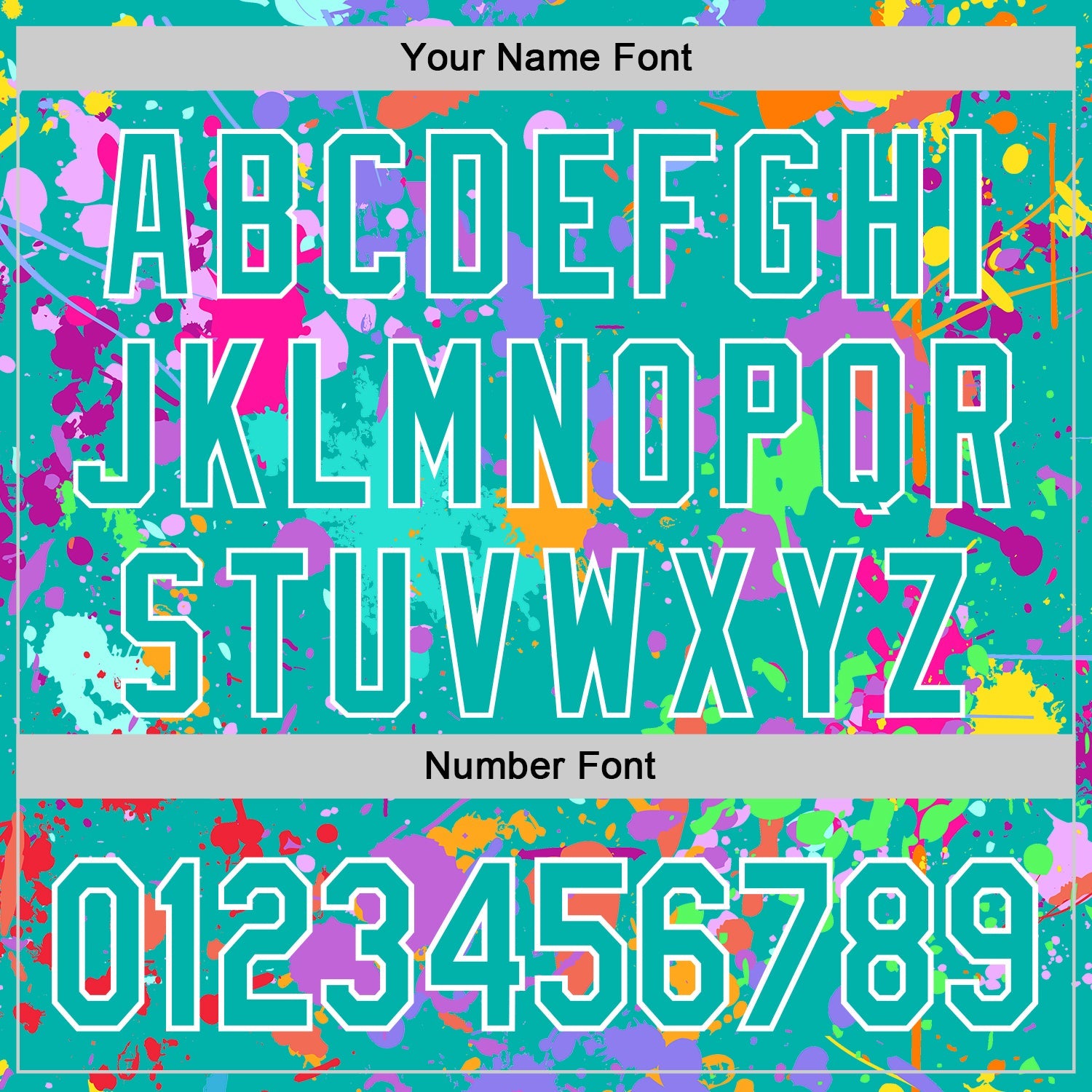 Custom Graffiti Pattern Aqua-White Splash Bomber Full-Snap Varsity Letterman Hoodie Jacket