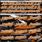 Custom Figure Texas Orange Black-White Fluid Bomber Full-Snap Varsity Letterman Hoodie Jacket