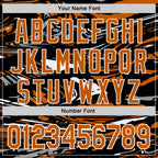 Custom Figure Texas Orange Black-White Fluid Bomber Full-Snap Varsity Letterman Hoodie Jacket