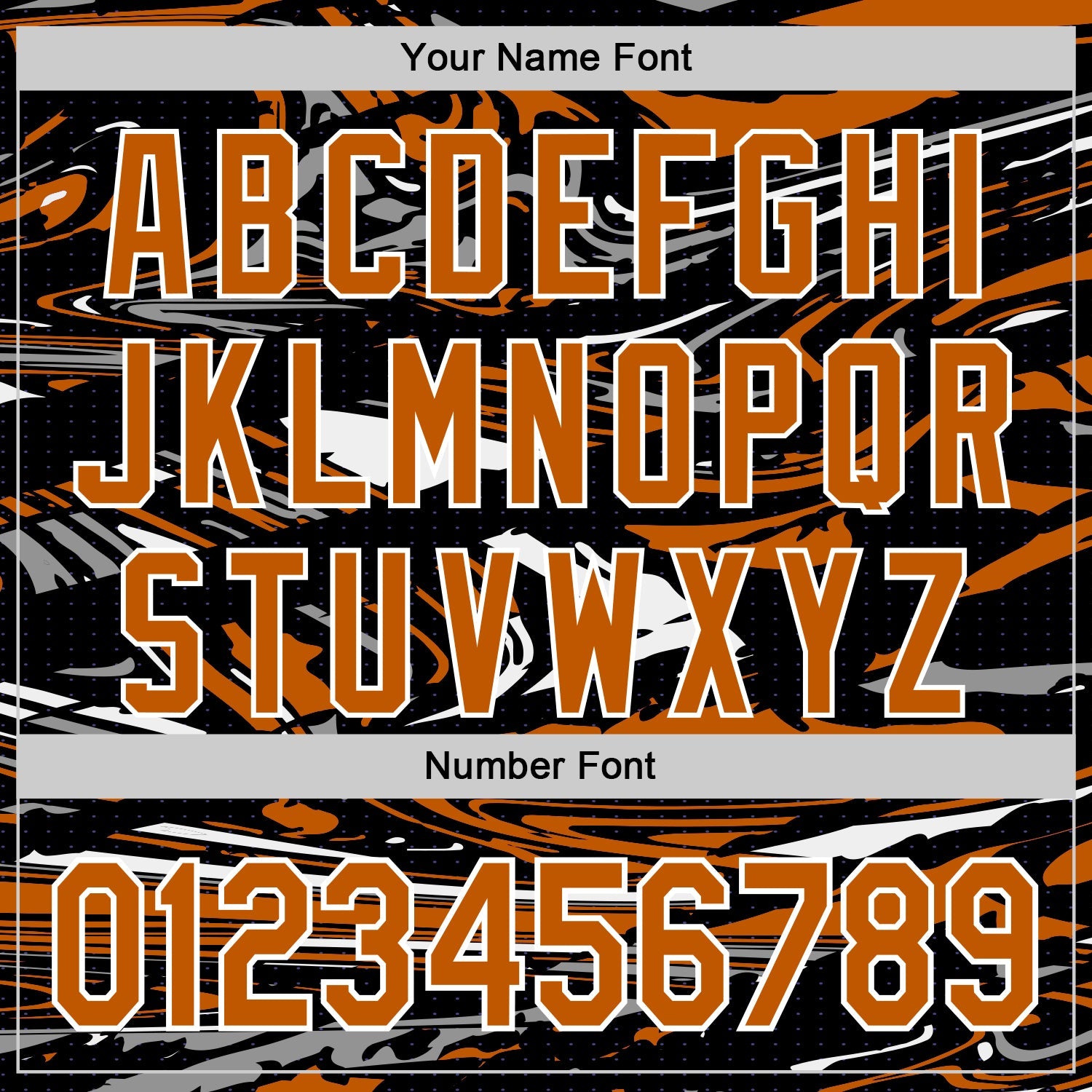 Custom Figure Texas Orange Black-White Fluid Bomber Full-Snap Varsity Letterman Hoodie Jacket