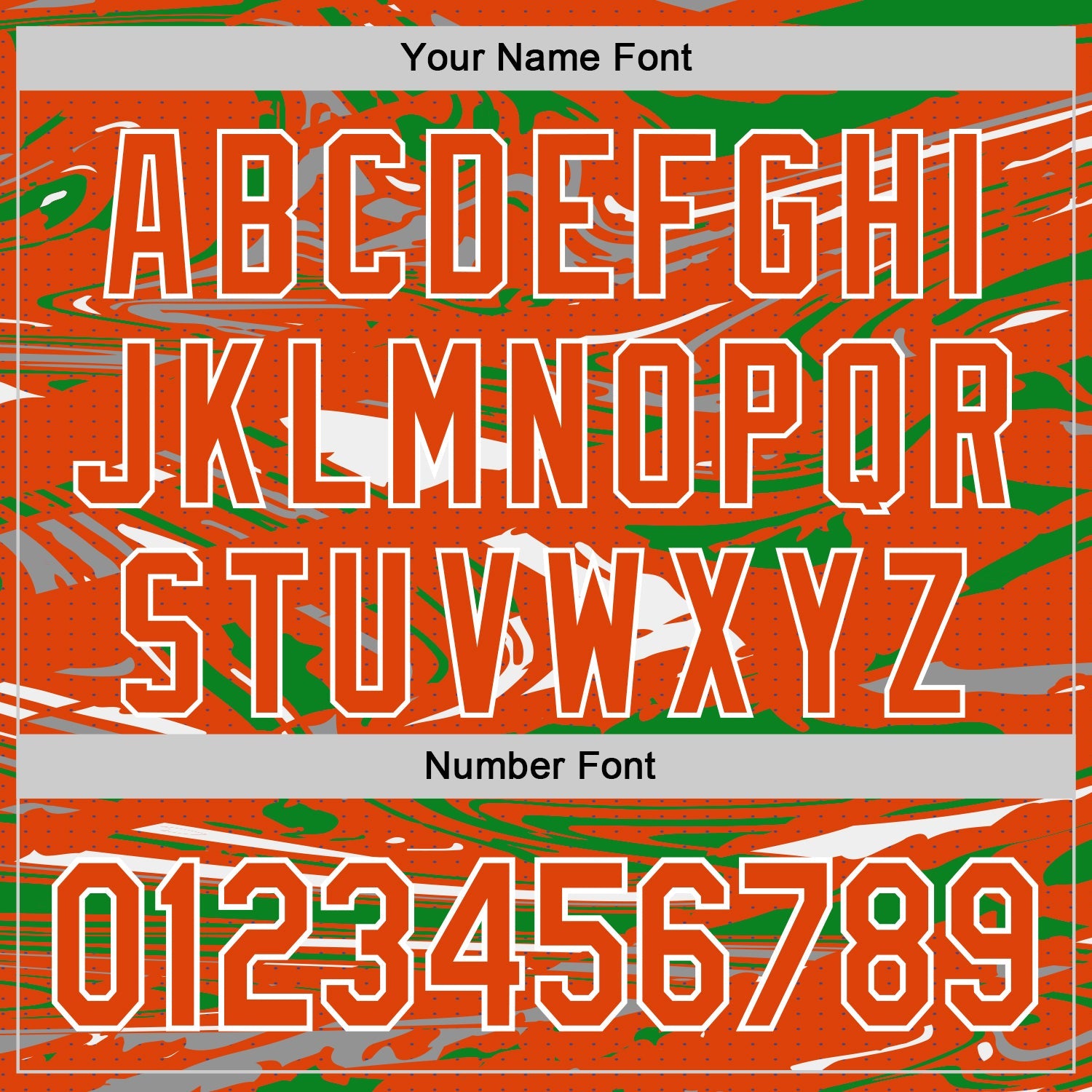 Custom Figure Orange Grass Green-White Fluid Bomber Full-Snap Varsity Letterman Hoodie Jacket