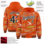 Custom Figure Black Orange Old Gold-White Fluid Bomber Full-Snap Varsity Letterman Hoodie Jacket