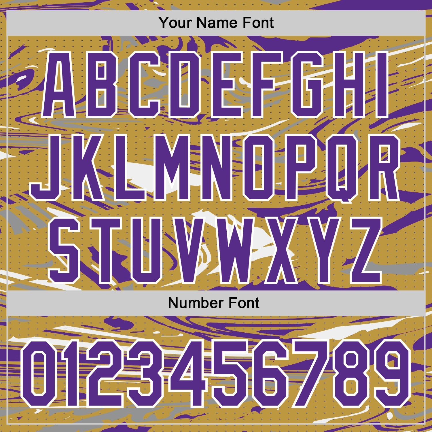 Custom Figure Purple Old Gold-White Fluid Bomber Full-Snap Varsity Letterman Hoodie Jacket