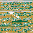 Custom Figure Kelly Green Old Gold Black-White Fluid Bomber Full-Snap Varsity Letterman Hoodie Jacket