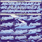 Custom Figure Light Blue Purple-White Fluid Bomber Full-Snap Varsity Letterman Hoodie Jacket