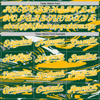 Custom Figure Gold Kelly Green-White Fluid Bomber Full-Snap Varsity Letterman Hoodie Jacket