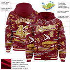 Custom Figure Old Gold Crimson Cream-White Fluid Bomber Full-Snap Varsity Letterman Hoodie Jacket