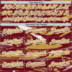 Custom Figure Old Gold Crimson Cream-White Fluid Bomber Full-Snap Varsity Letterman Hoodie Jacket