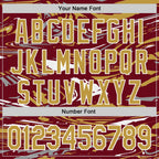 Custom Figure Old Gold Crimson Cream-White Fluid Bomber Full-Snap Varsity Letterman Hoodie Jacket