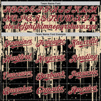 Custom Black Crimson-City Cream Dripping Splatter 3D Pattern Design Bomber Full-Snap Varsity Letterman Hoodie Jacket