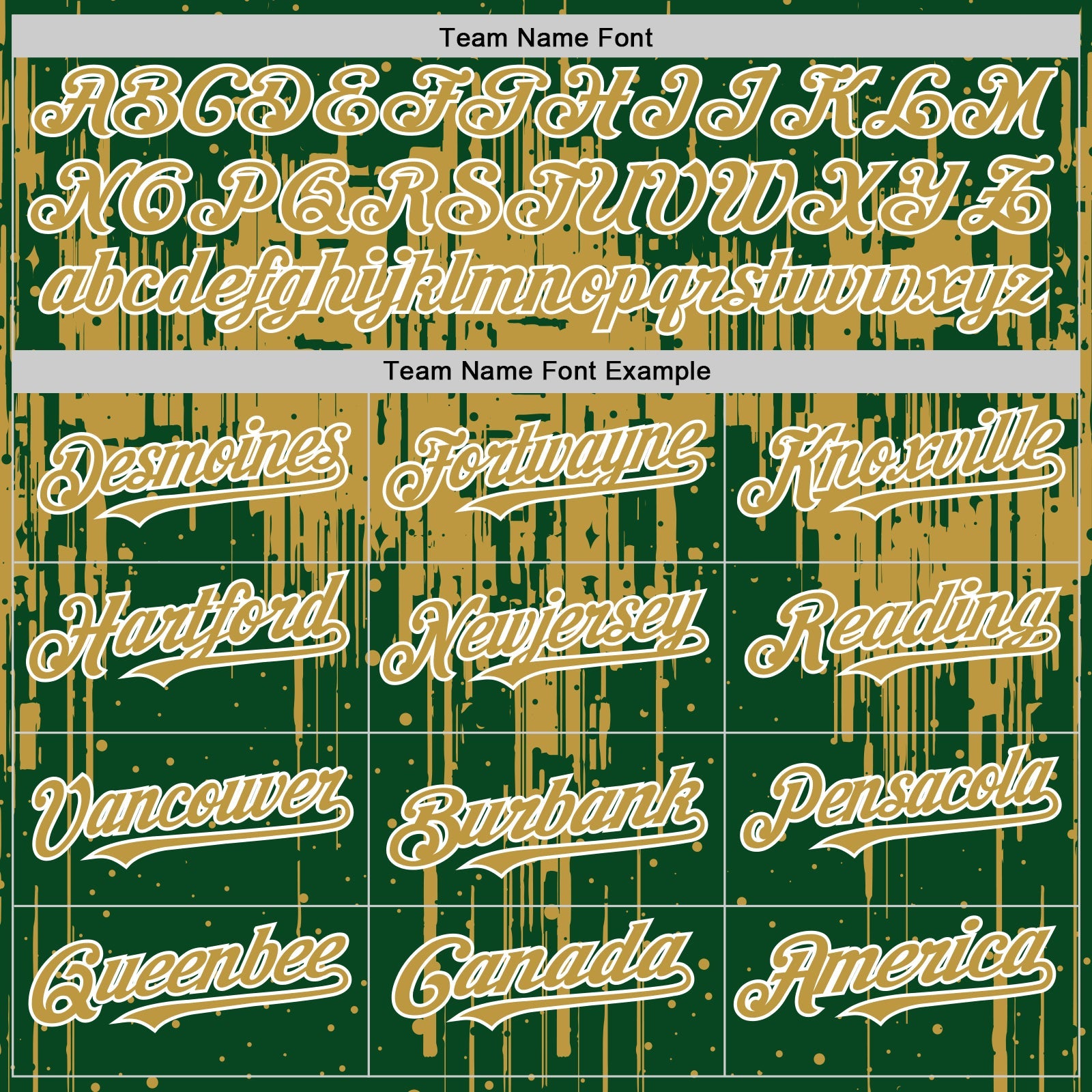 Custom Green Old Gold-White Dripping Splatter 3D Pattern Design Bomber Full-Snap Varsity Letterman Hoodie Jacket