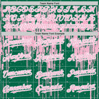 Custom Kelly Green Light Pink-White Dripping Splatter 3D Pattern Design Bomber Full-Snap Varsity Letterman Hoodie Jacket