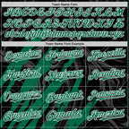 Custom Black Kelly Green-White Splash 3D Pattern Design Bomber Full-Snap Varsity Letterman Hoodie Jacket